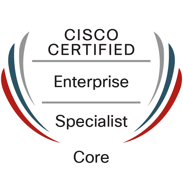 Cisco Certified Specialist - Enterprise Core credential awarded to Shuaib Ahmed