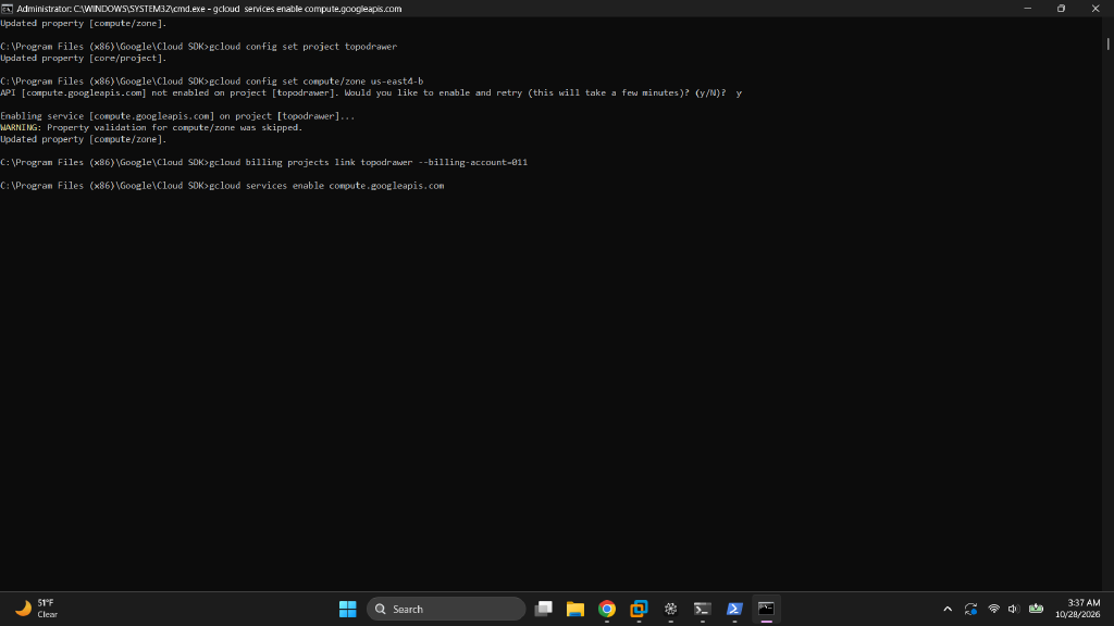 billing project link run with a truncated account ID