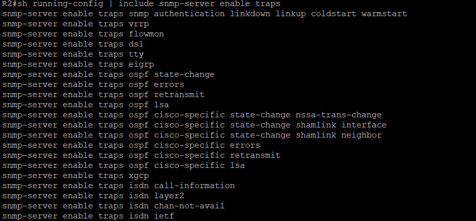 R2 enabled SNMP traps